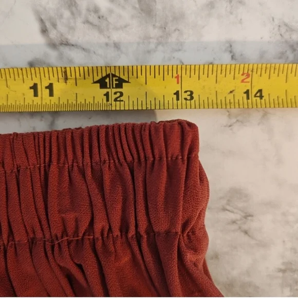 Dusty Rose Micro Pleated Maxi Skirt Elastic Waist Flowy One Size - Picture 9 of 14